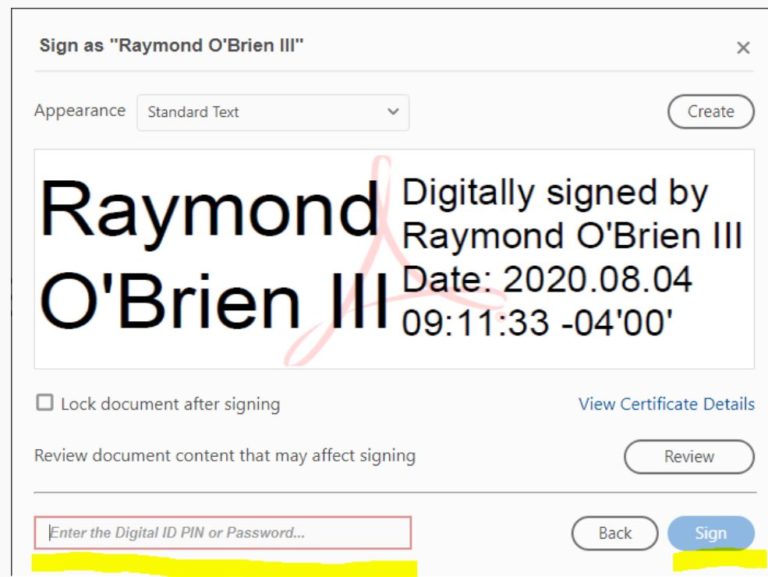 adobe digital signature not working